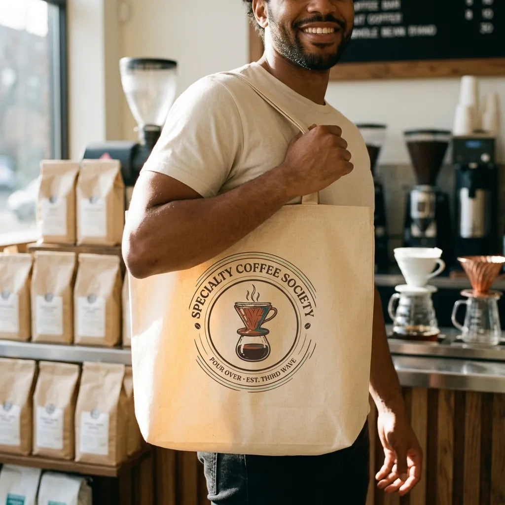 Specialty Coffee Society specialty coffee tote bag — lifestyle