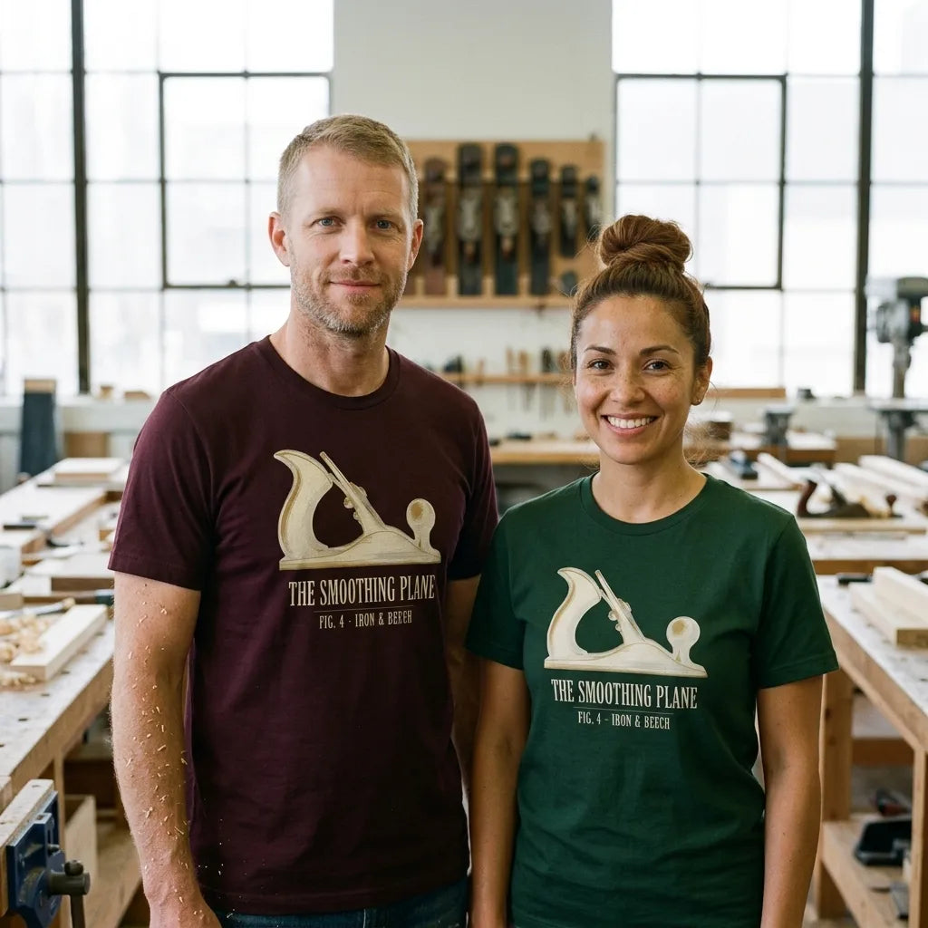 Fig. 4 The Smoothing Plane woodworking tee — lifestyle