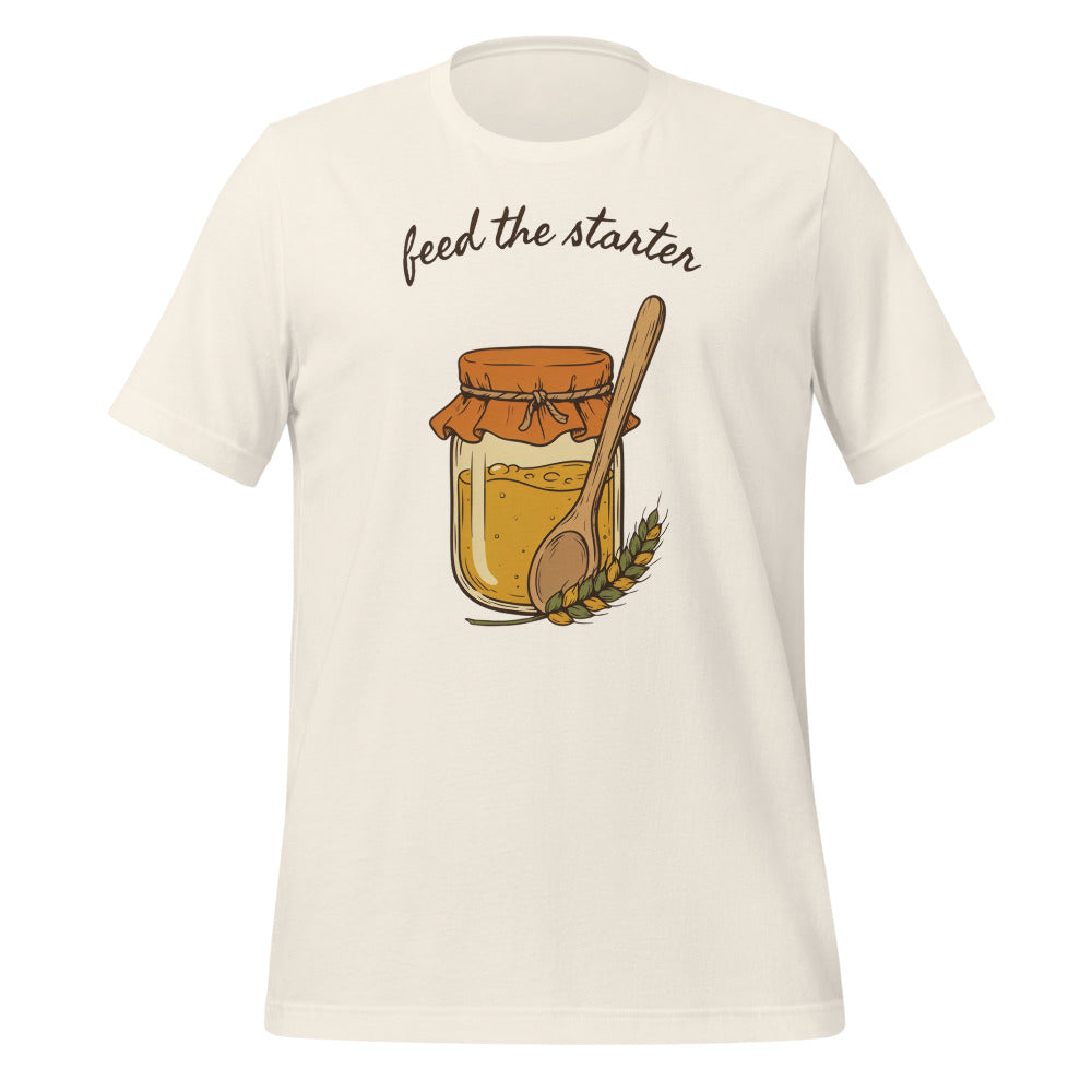 Feed The Starter sourdough baker tee — Vintage White, front