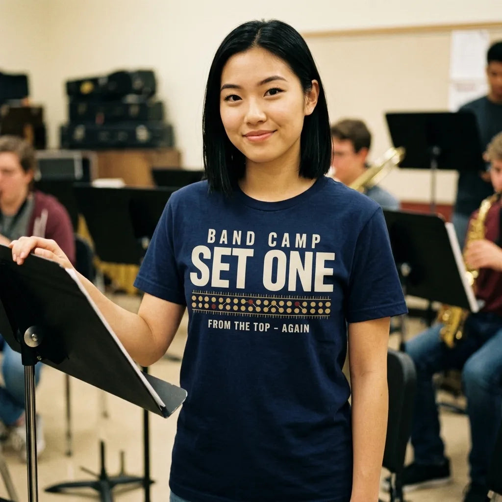 Set One marching band drill chart t-shirt — lifestyle