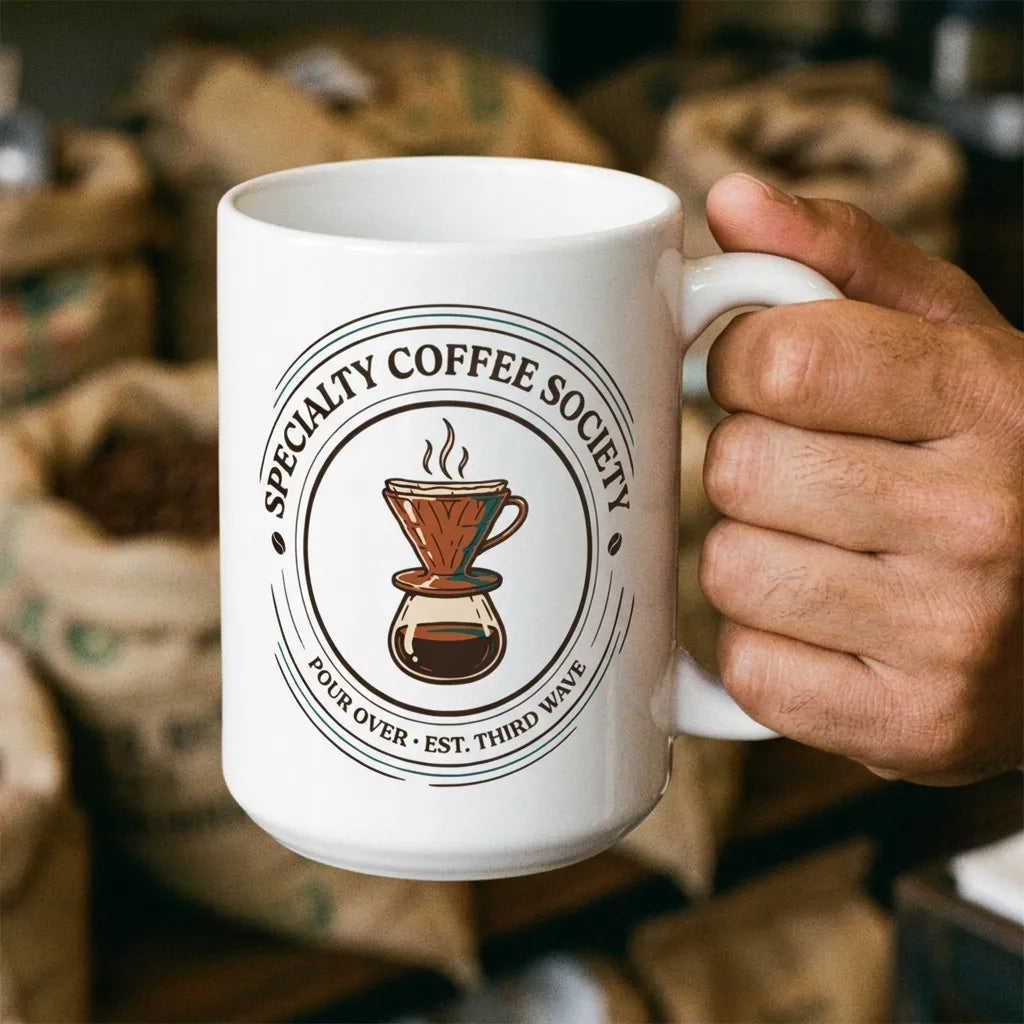 Specialty Coffee Society specialty coffee ceramic mug — lifestyle