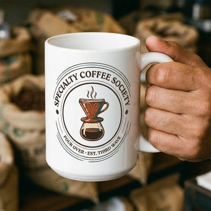 Specialty Coffee Society specialty coffee ceramic mug — lifestyle