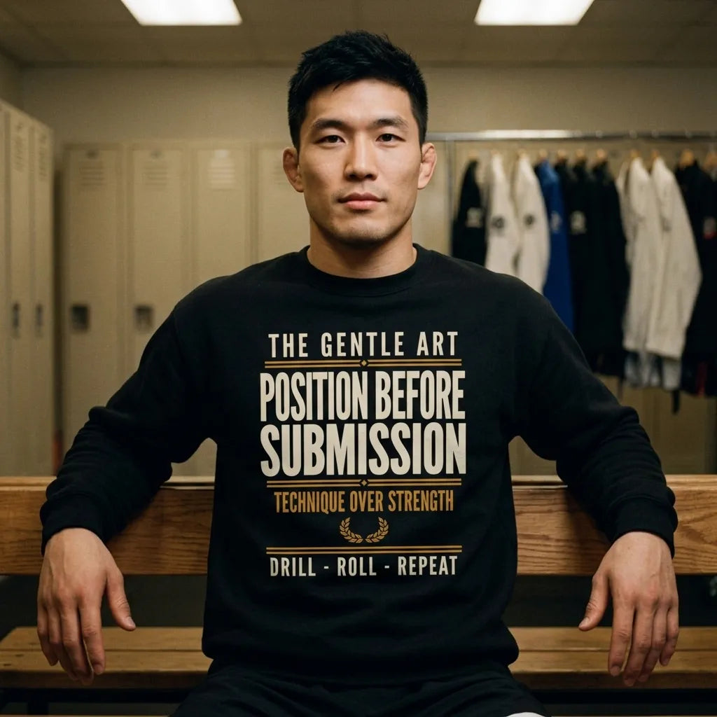 Position Before Submission Brazilian jiu jitsu sweatshirt — lifestyle