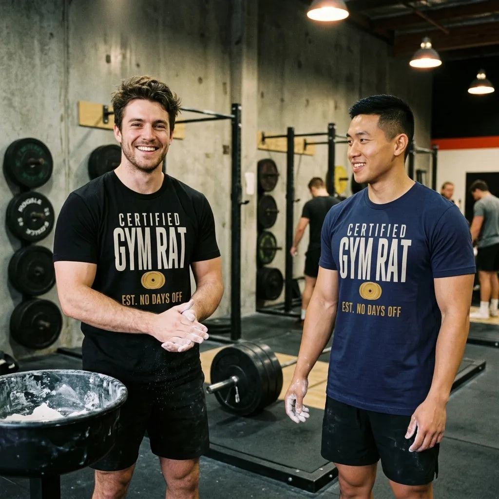 Certified Gym Rat vintage athletic tee — lifestyle
