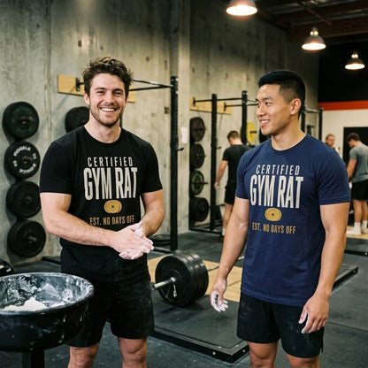 Certified Gym Rat vintage athletic tee — lifestyle