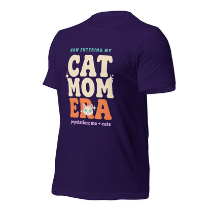 Cat Mom Era retro Y2K tee — Team Purple, front right