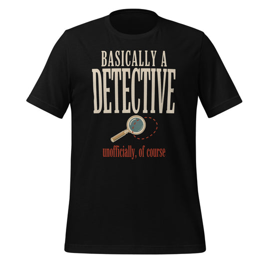 Basically a Detective vintage true crime tee — Black, front