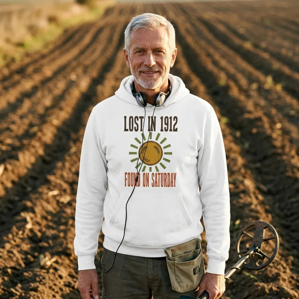 Lost in 1912 Found on Saturday retro metal detecting hoodie — lifestyle