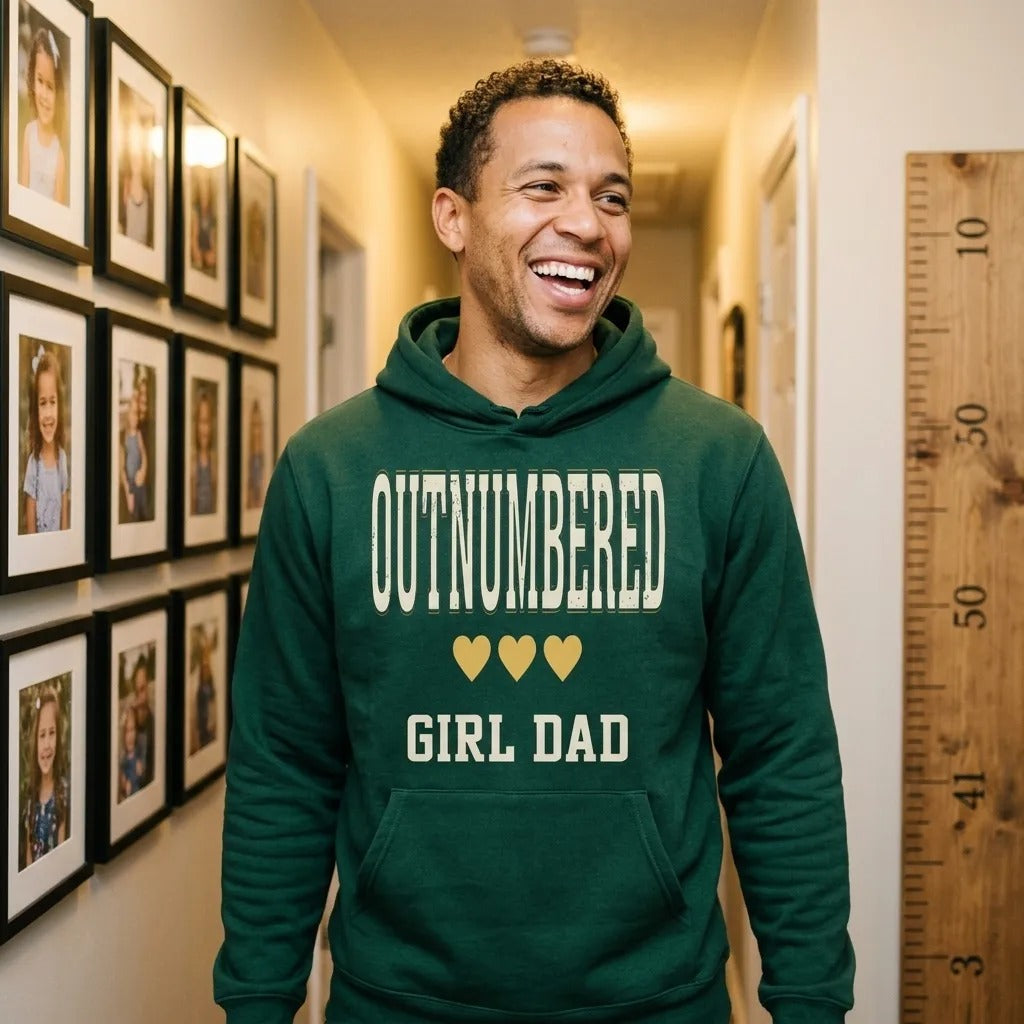 Girl Dad Outnumbered & Proud hoodie — lifestyle