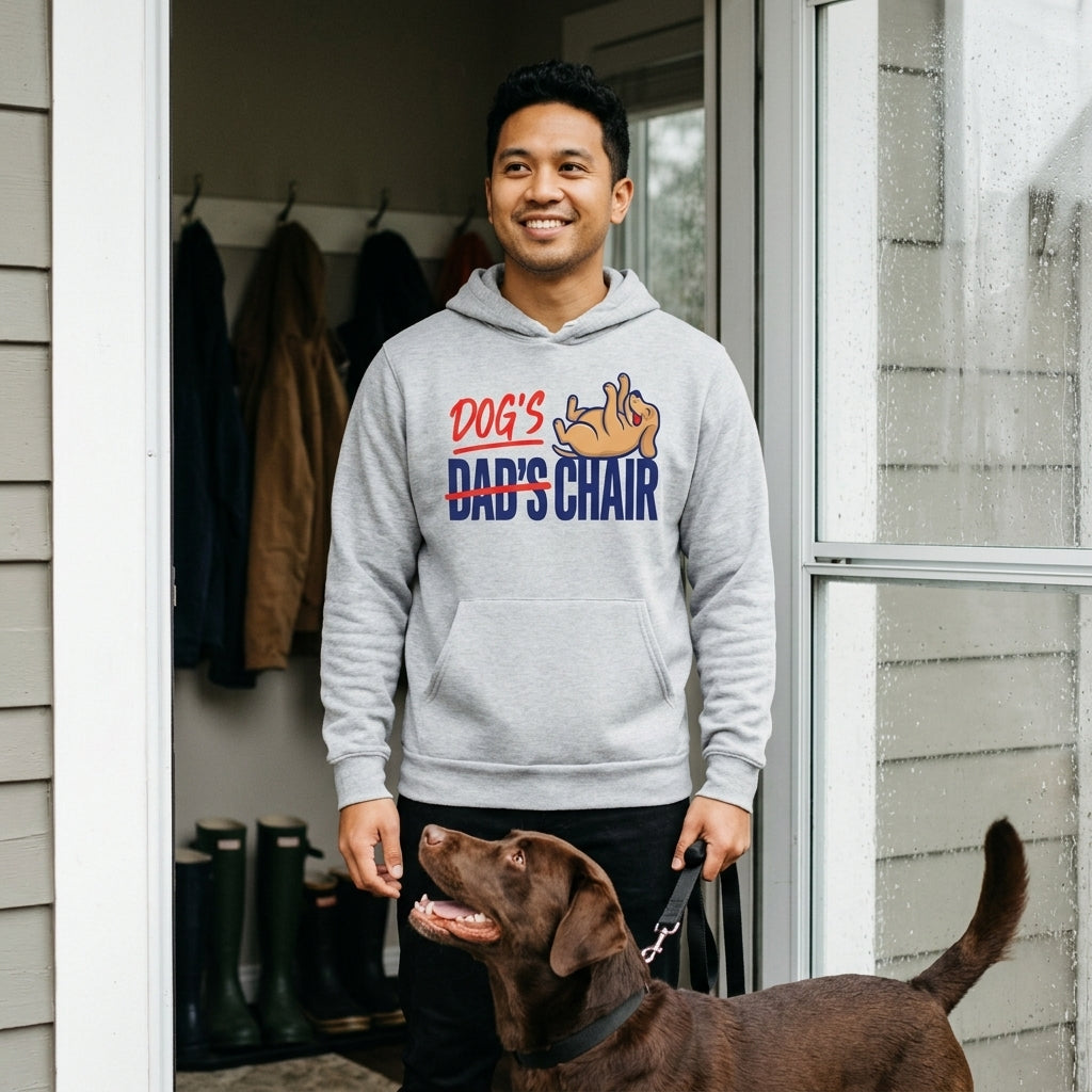 Dog's Chair funny dog dad hoodie — lifestyle