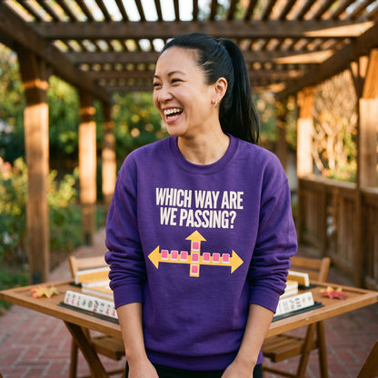 Which Way Are We Passing funny mahjong crewneck sweatshirt — lifestyle