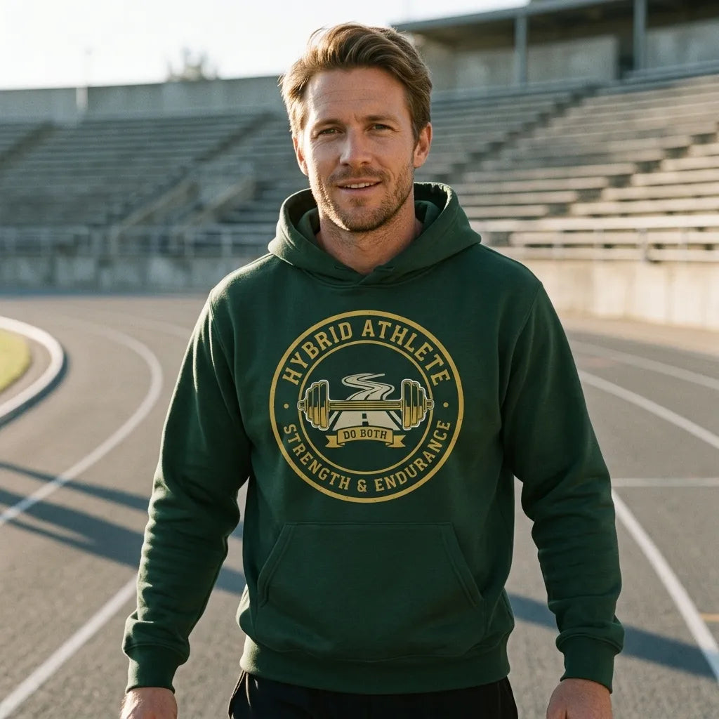 Hybrid Athlete vintage athletic-department crest hoodie — lifestyle