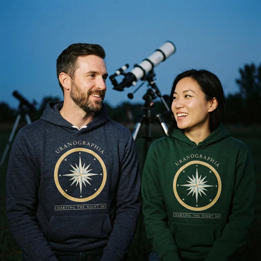 Uranographia vintage celestial chart astronomy hoodie — lifestyle
