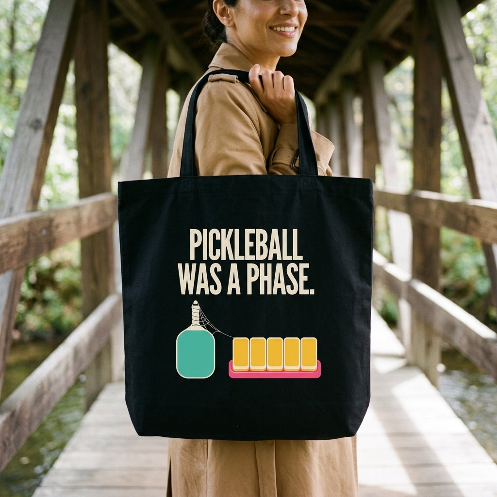 Pickleball Was A Phase funny mahjong tote bag — lifestyle