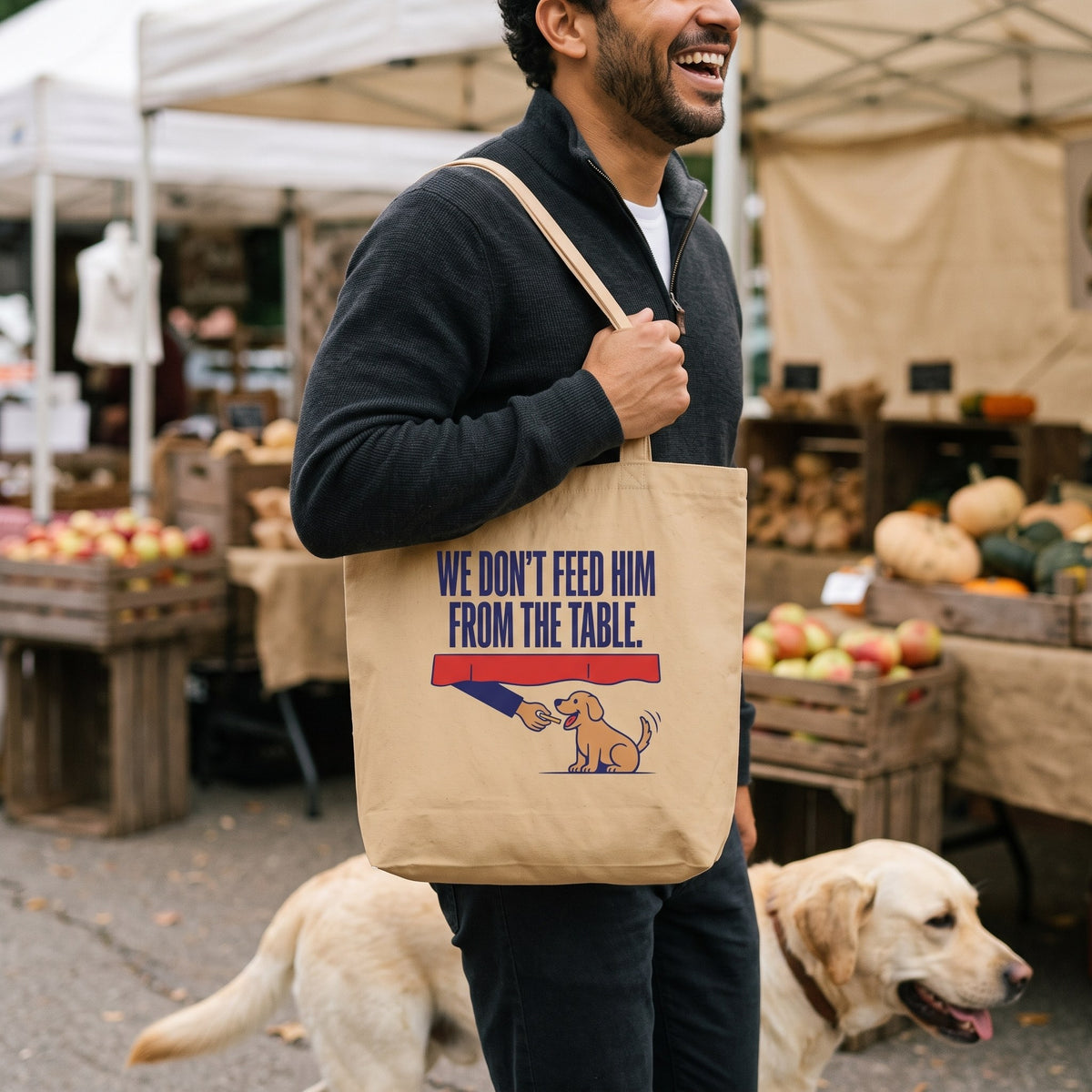 From The Table funny dog dad tote bag — lifestyle