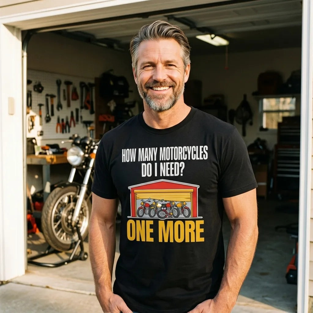 One More funny motorcycle tee — lifestyle