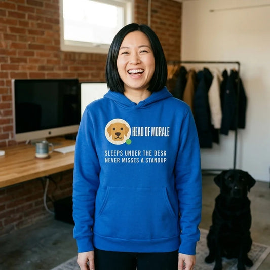 Head of Morale dog profile card unisex hoodie — lifestyle