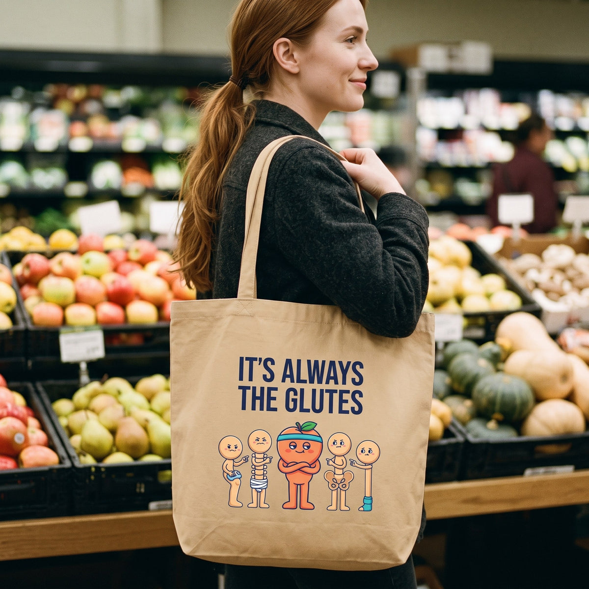 Always The Glutes funny physical therapy tote bag — lifestyle
