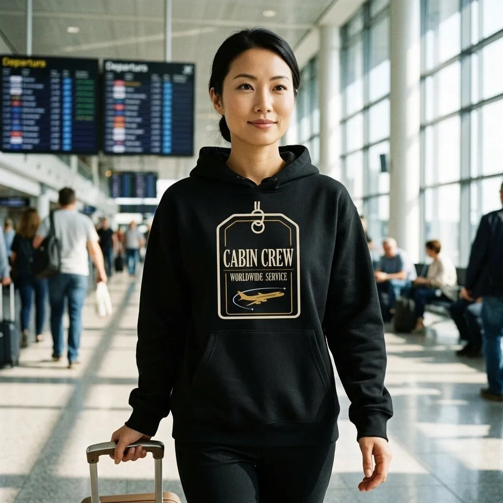 Worldwide Service cabin crew hoodie — lifestyle