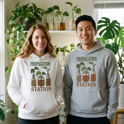 Propagation Station retro botanical plant lover hoodie — lifestyle