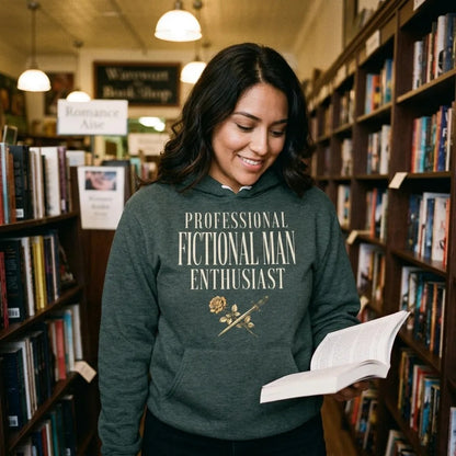 Professional Fictional Man Enthusiast book lover dark academia hoodie — lifestyle