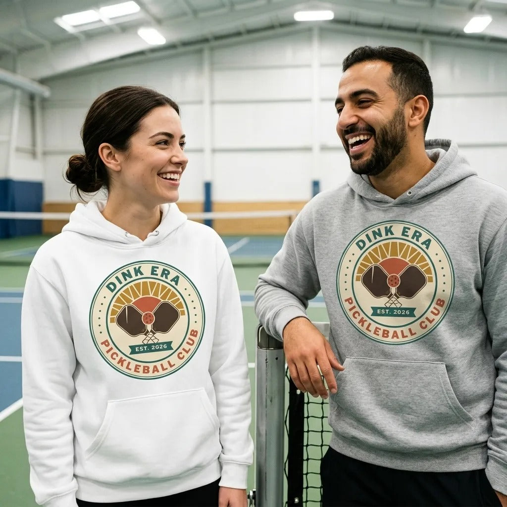 Dink Era Pickleball Club retro hoodie — lifestyle