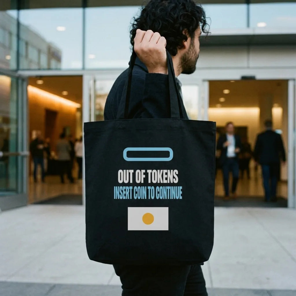 Insert Coin To Continue out of tokens canvas tote bag — lifestyle