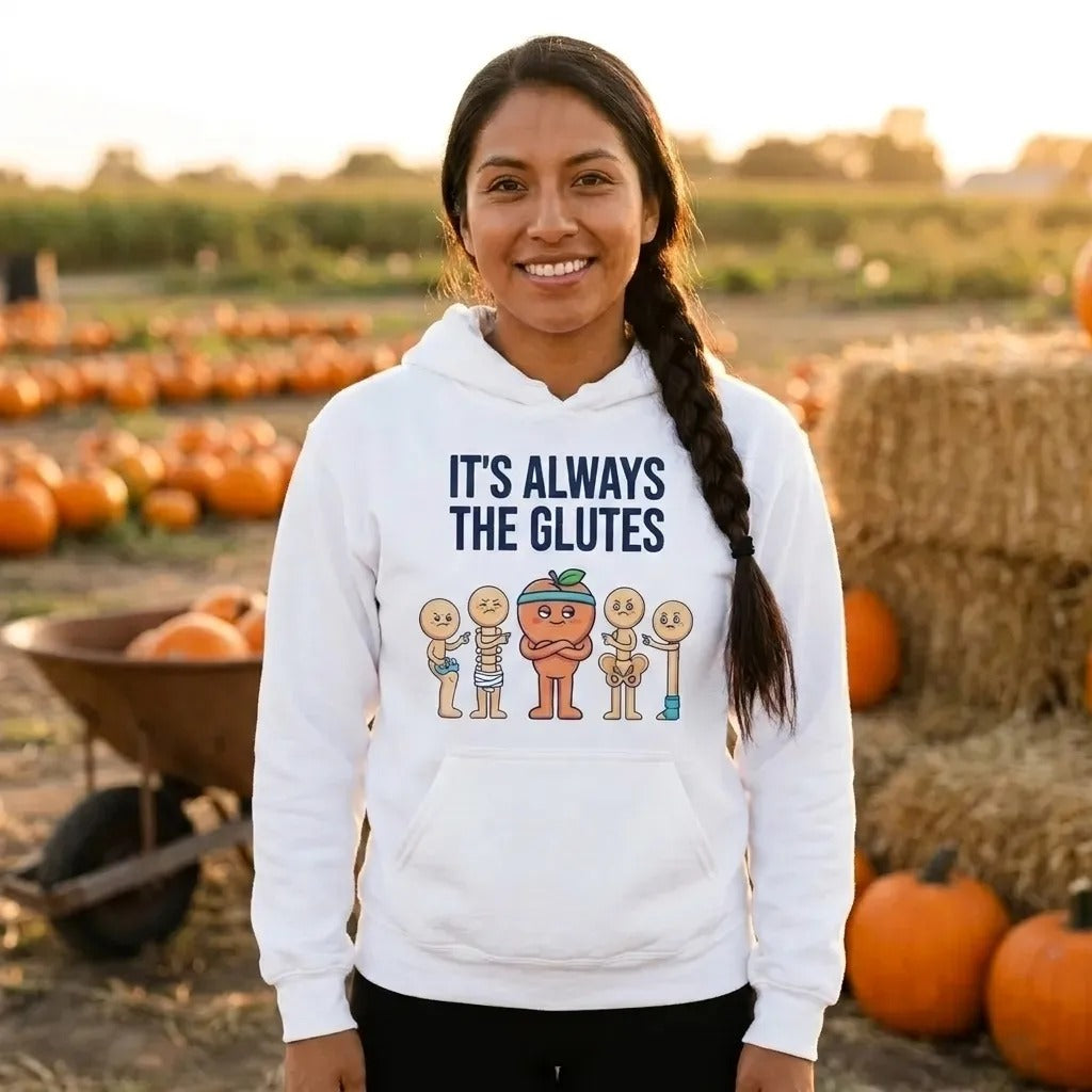 Always The Glutes funny physical therapy hoodie — lifestyle
