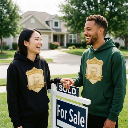 Just Closed real estate agent hoodie — lifestyle