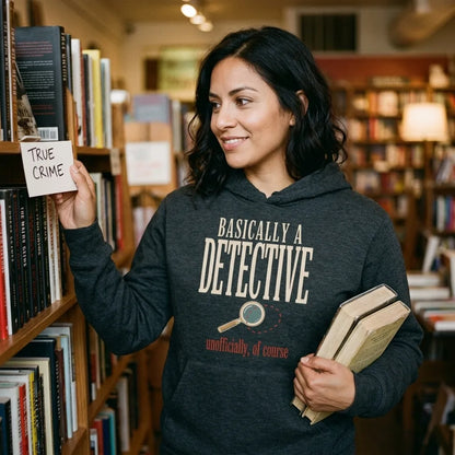 Basically a Detective vintage true crime hoodie — lifestyle