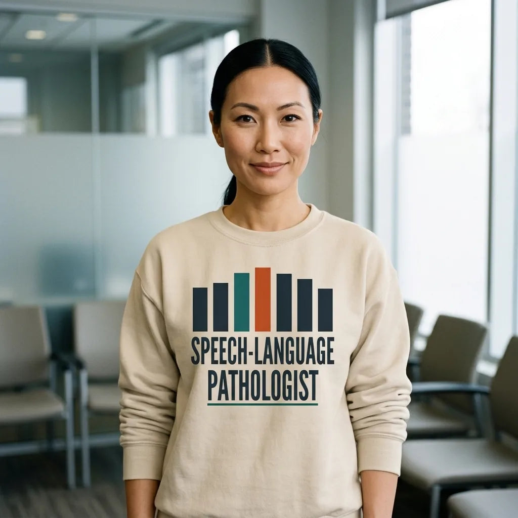 Mid-Century Clinic speech therapy crewneck sweatshirt — lifestyle