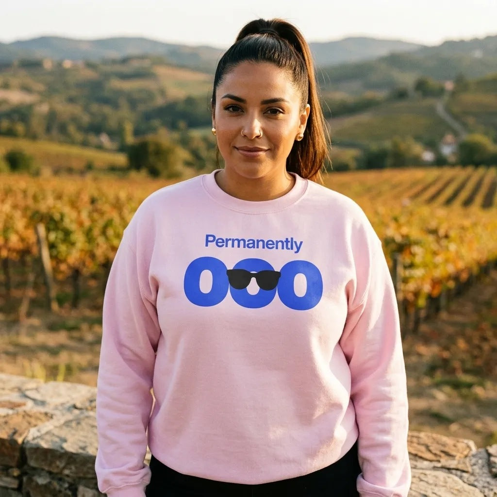 Permanently OOO out of office crewneck sweatshirt — lifestyle