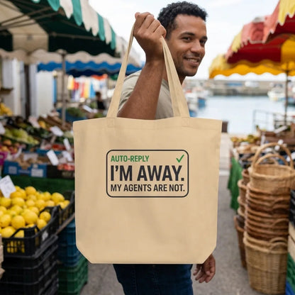 Auto-Reply agentic AI engineer canvas tote bag — lifestyle