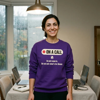 On A Call do not disturb status crewneck sweatshirt — lifestyle