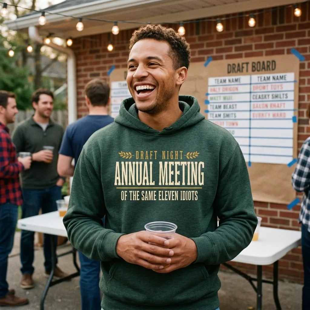 Annual Meeting of the Same Eleven Idiots funny fantasy football draft hoodie — lifestyle
