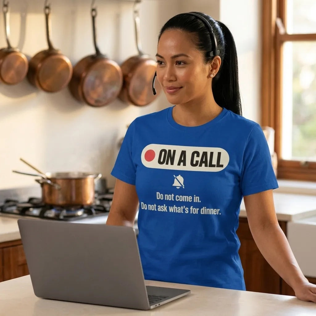 On A Call do not disturb status unisex t-shirt — lifestyle