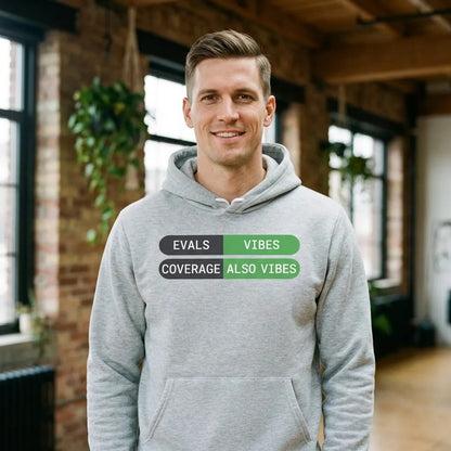 Eval Suite Vibes agentic AI engineer hoodie — lifestyle