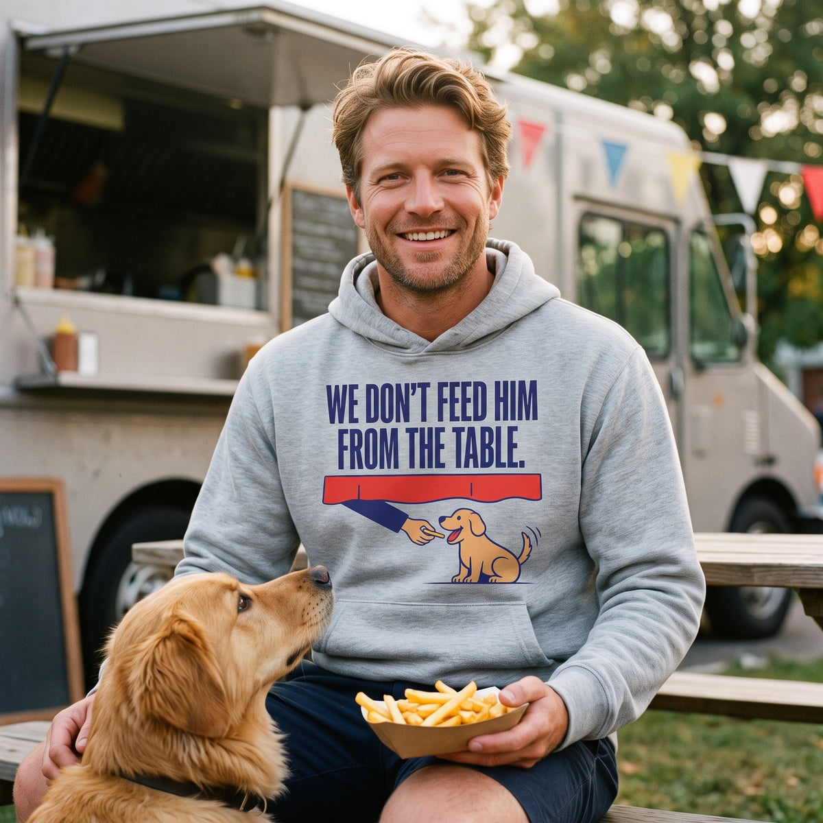 From The Table funny dog dad hoodie — lifestyle