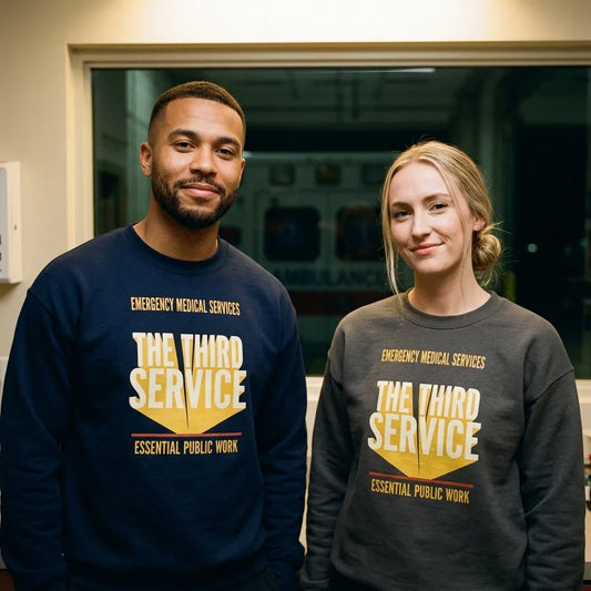 The Third Service EMS crewneck sweatshirt — lifestyle