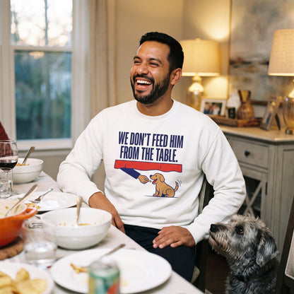 From The Table funny dog dad crewneck sweatshirt — lifestyle