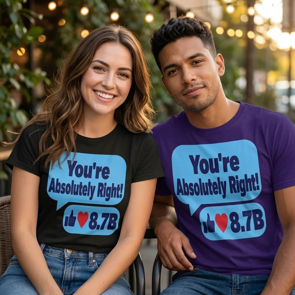 You're Absolutely Right AI unisex t-shirt — lifestyle