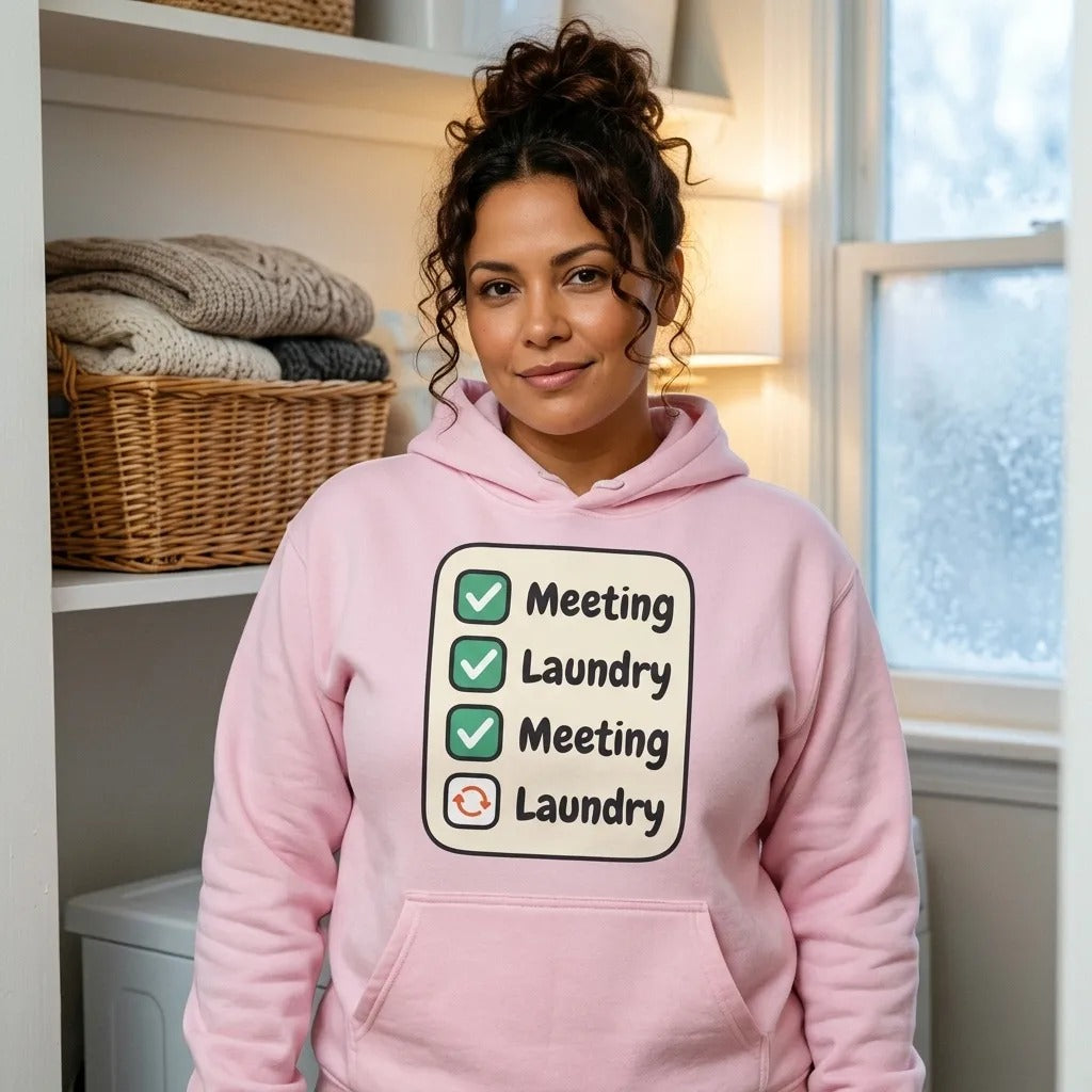 Meeting Laundry funny work from home unisex hoodie — lifestyle