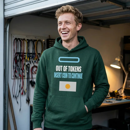 Insert Coin To Continue out of tokens hoodie — lifestyle