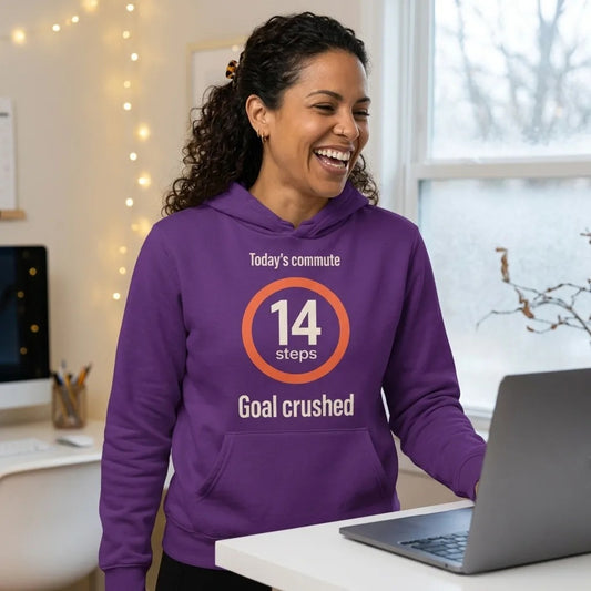 Today's Commute 14 Steps work from home unisex hoodie — lifestyle