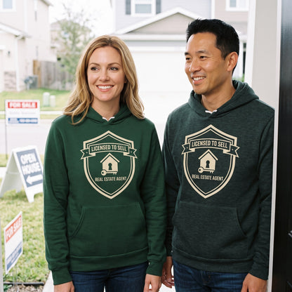 Licensed to Sell real estate agent hoodie — lifestyle