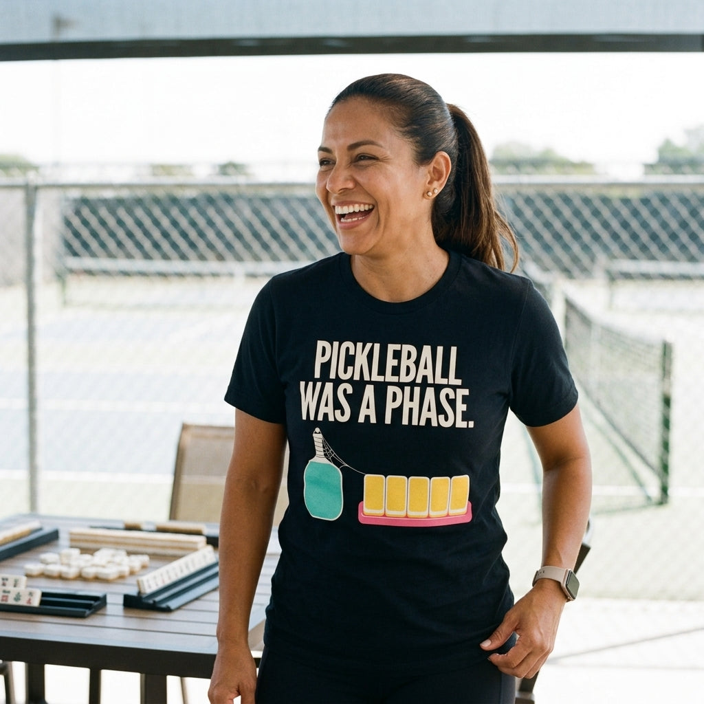 Pickleball Was A Phase funny mahjong tee — lifestyle