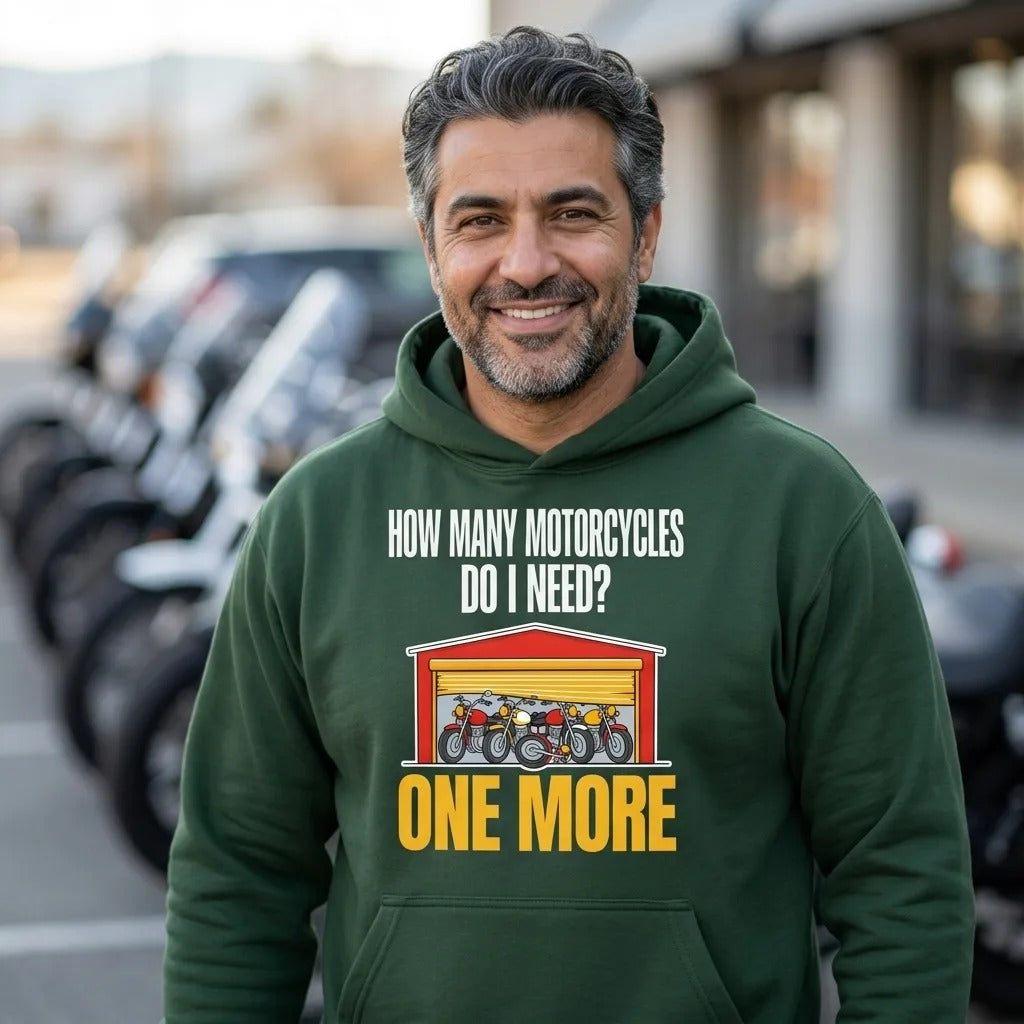 One More funny motorcycle hoodie — lifestyle