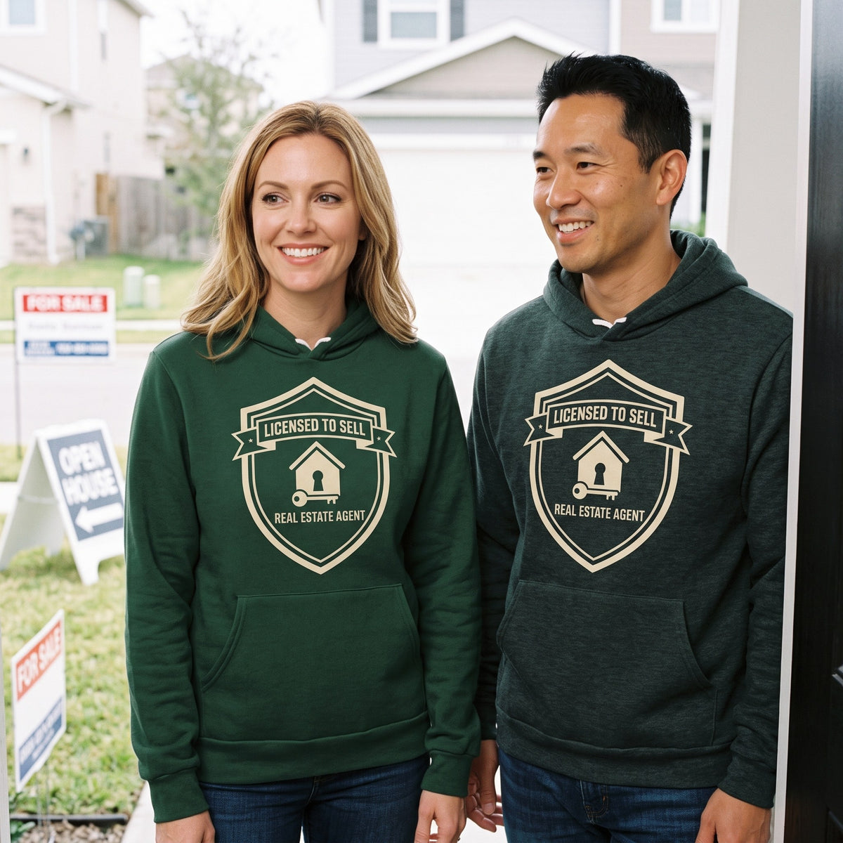 Licensed to Sell real estate agent hoodie — lifestyle
