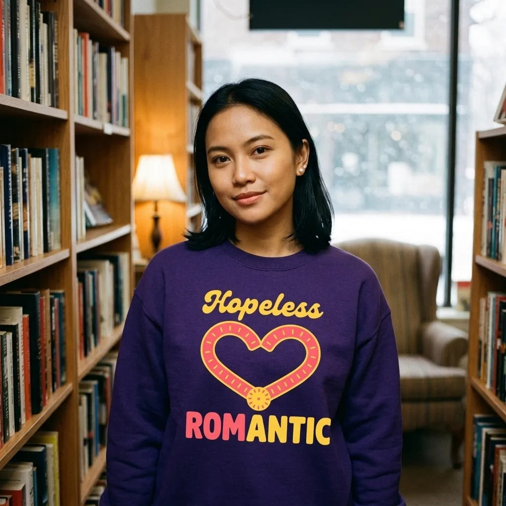 Hopeless ROMantic funny physical therapy crewneck sweatshirt — lifestyle