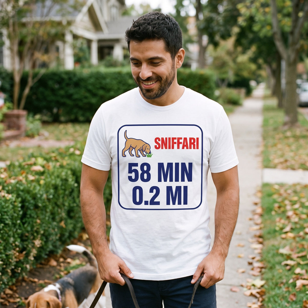 Sniff Walk Recap funny dog dad tee — lifestyle